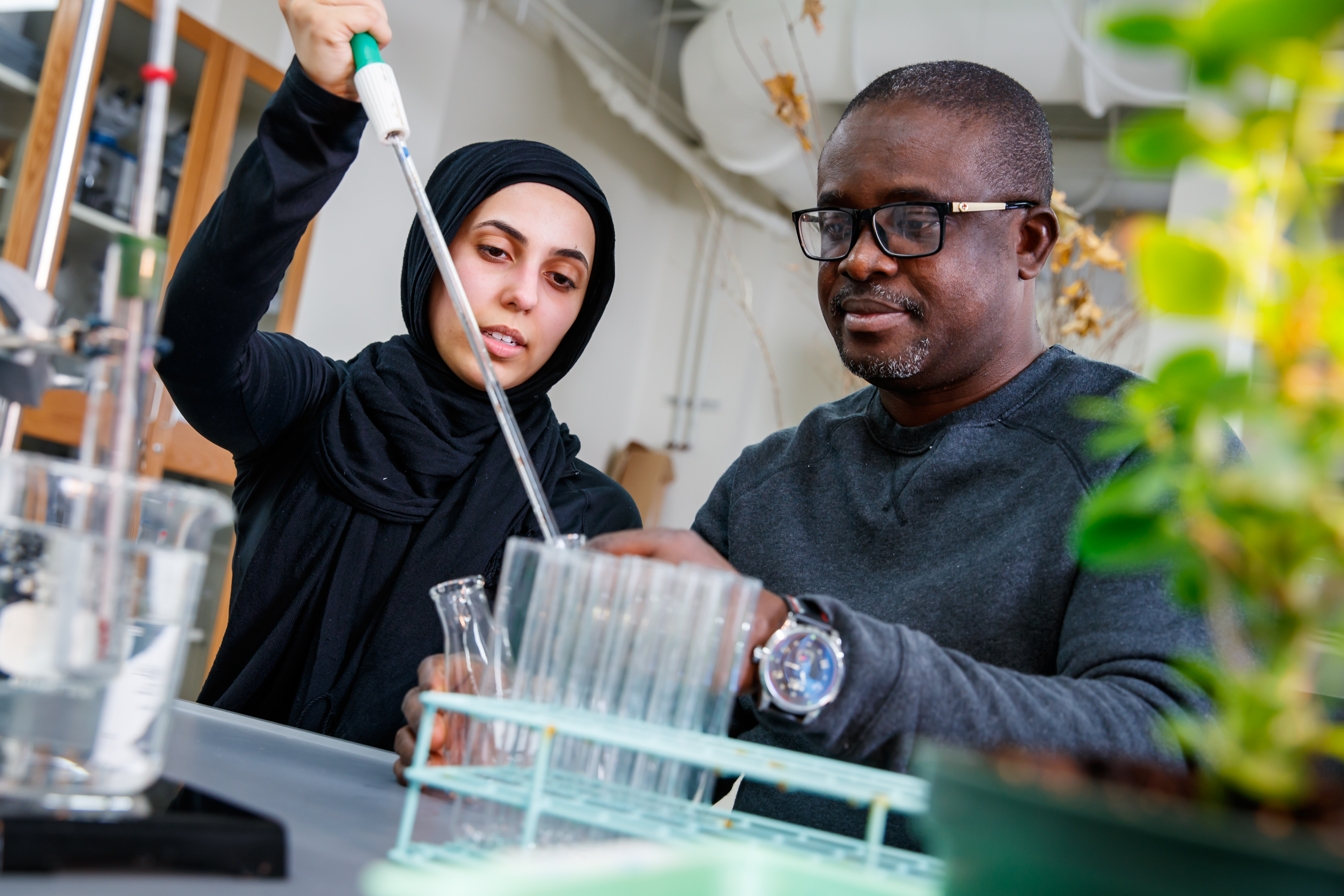 Female Student in science lab